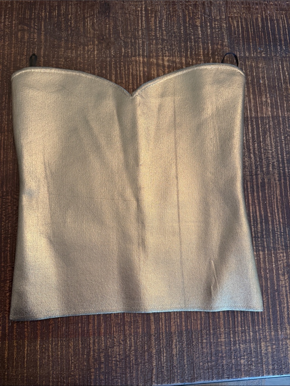 Zara Gold Strapless Bustier Top